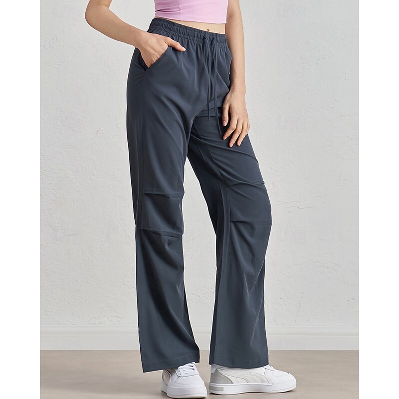 Women's fitness pants Pilates Pants Yoga Pants Drawstring with Pockets Lightweight High Waist Gym Pilates Zumba Bottoms Solid Color Black Blue Fall Sports Activewear Micro-elastic Loose Fit2