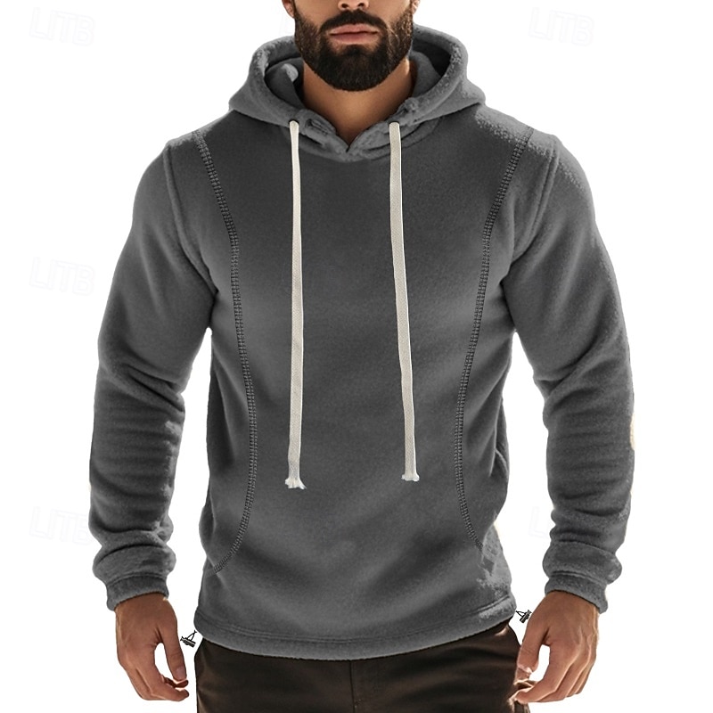 Men's Hoodie Pullover Hoodie Sweatshirt Fleece Hoodie Tactical Black Army Green Khaki Dark Gray Light Blue Hooded Plain Drawstring Sports & Outdoor Casual Daily Streetwear Cool Sportswear Fall2