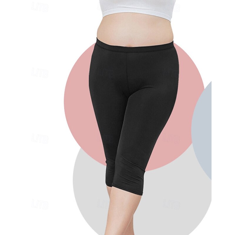 Women's pilates leggings Capri Leggings sport pants Lightweight Pilates Gym Running Capri Leggings Solid Color Dark Grey Black Army Green Plus Size Sports Activewear Micro-elastic4