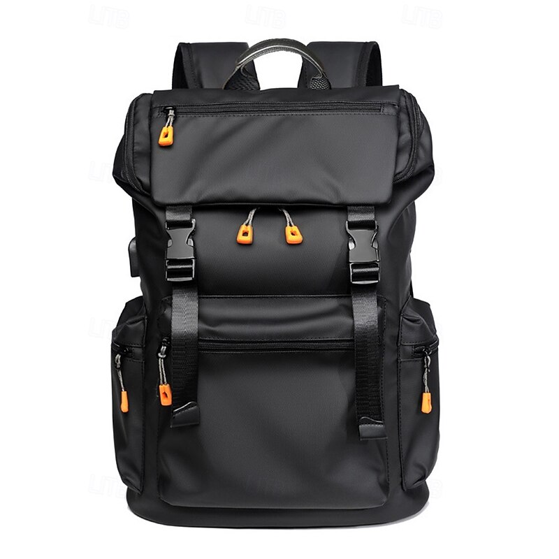 Men's Water - Repellent Backpack with USB Charging - Stylish & Spacious for Commute, Travel & Outdoor Black Gray3