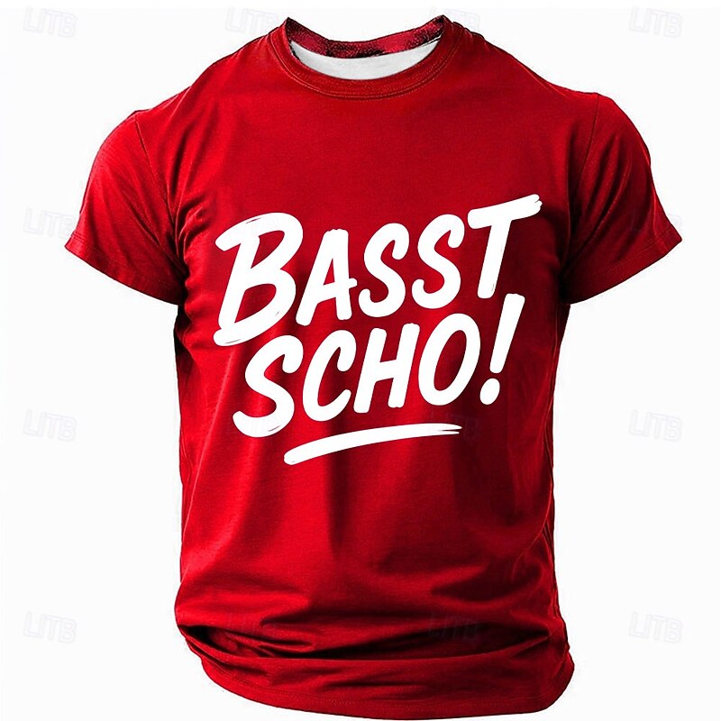 Men's Rude German T Shirt Short Sleeve T shirt Graphic Print Crew Neck Shirt Fashion Daily Street Casual Daily Black Red Blue Summer Spring All Seasons Clothing Apparel S M L XL XXL XXXL