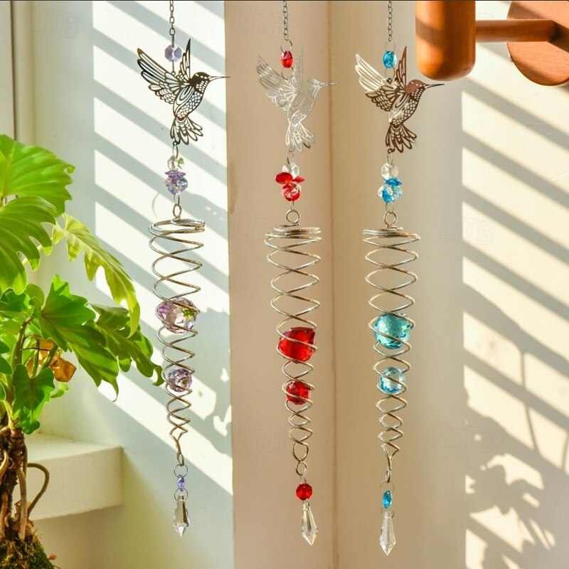 Wind Chimes,Hummingbird Wind Chimes for Outside,Crystal Decorations,Magical Visual Effects2