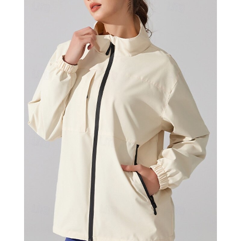 Women's Outdoor Jacket Hiking Jacket rain coat Outdoor Waterproof Sun Protection Windproof Quick Dry Hiking Outfits Hiking Clothes Autumn / Fall Jacket Running Camping / Hiking / Caving Solid Color2