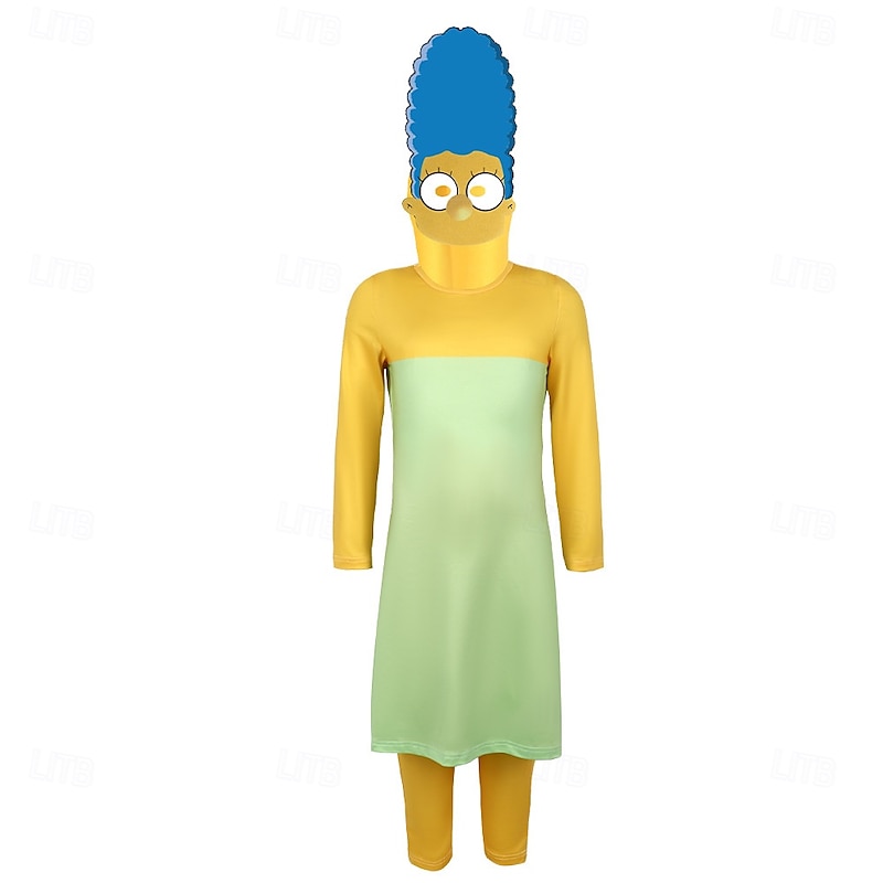 Funny Yellow Cartoon Family Marge Homer Bart Outfits Costume Group Costume Cartoon Movie Cosplay for Unisex Kid's Adults' Halloween Carnival World Book Day Performance Educational Dress Up School