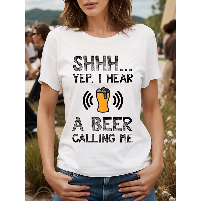 Oktoberfest Women's T Shirt Graphic Letter Vintage Stylish Classic Short Sleeve Crew Neck Round Neck Regular Tops Daily Weekend Print Black White Yellow Red Blue Summer Spring