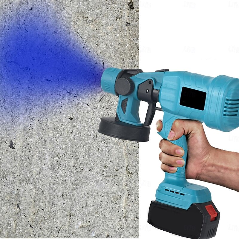 800W Cordless Paint Sprayer with 5 Nozzles, Two Batteries for House Paint, Furniture, Home Interior Decor, Cars, Cabinets, Fences, Walls, Cabinets and More, High Power Spray Gun4