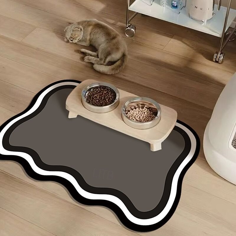 Pet Feeding Mat, Easy Clean, Waterproof, Dog, Cat Mats, Raised Edges, Placemat Tray to Stop Food Spills and Water Bowl Messes on Floor4