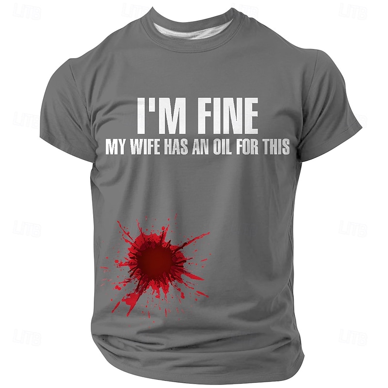 Halloween Men's Blood Splatter Blood stains T Shirt Short Sleeve T shirt 3D Print Crew Neck Shirt Fashion Daily Gothic Street Casual Daily Black White Blue Summer Spring All Seasons Clothing Apparel3