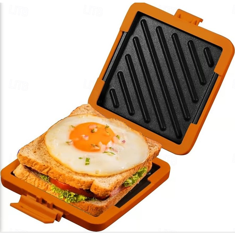 Microwave Toastie Sandwich Maker, Nonstick Microwave Sandwich Grill Pan for Quick Breakfast, Easy-to-Use Bread Toaster with Color Box, Portable Kitchen Gadget