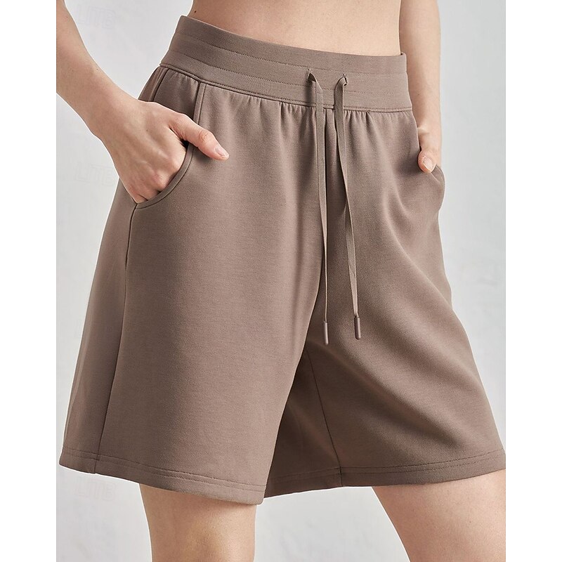 Women's fitness pants Pilates Pants Yoga Pants Drawstring with Pockets Lightweight High Waist Gym Pilates Zumba Bottoms Solid Color Black White Blue Sports Activewear Micro-elastic Loose Fit4