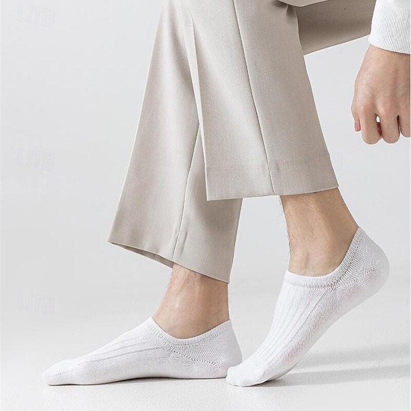 Men's 6 Pairs Multi Packs Socks Running Socks Casual Socks Black White Color Plain Vacation Sports & Outdoor Daily Basic Medium Spring Fall Fashion Casual4