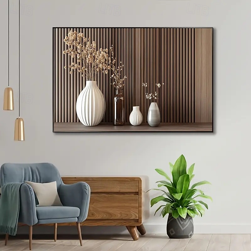 One Piece Frameless Modern Vase Wall Art Mixed Color Canvas Painting Static Poster Suitable For Living Room And Bedroom Decoration Artwork2