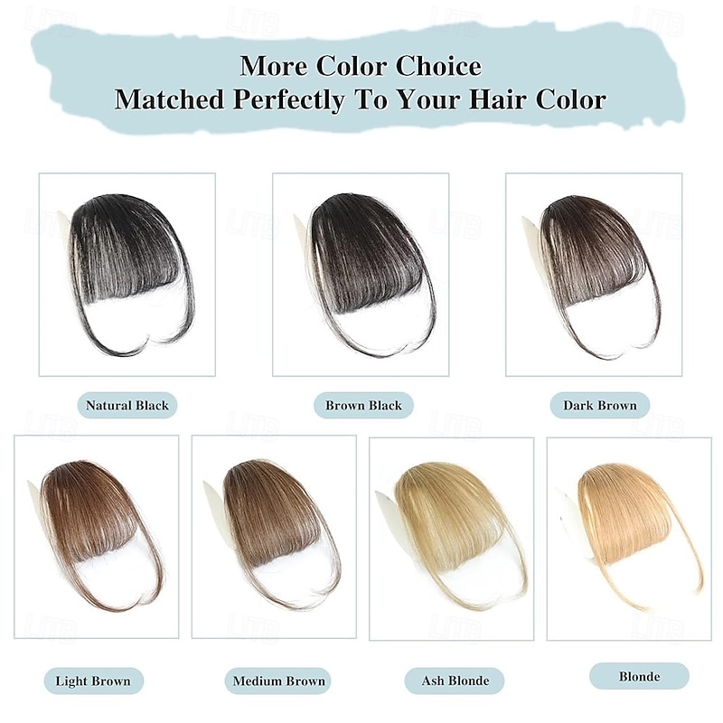 Clip In Bangs Hair Wispy Bangs Hair Clip Dark Brown with Temples Real Human Hair Fake Bangs Extensions For Natural Hair2