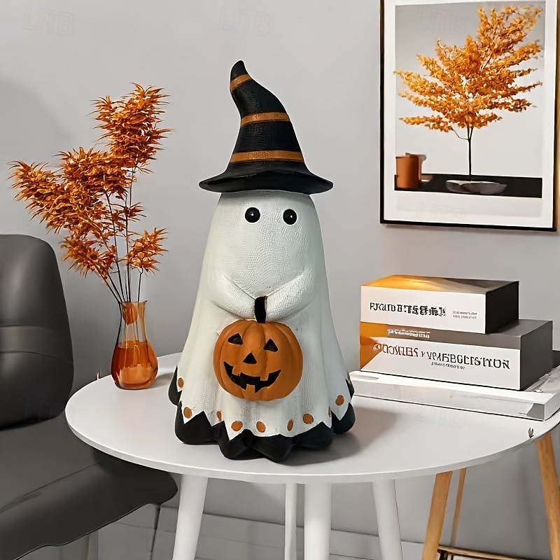1pc Resin Halloween Pumpkin Statue Perfect For Home Decor Bedroom Living Room Kitchen Gothic Gift For Halloween Party