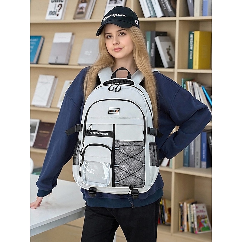 Unisex Waterproof School Backpack with Multi-Pocket Design and Laptop Compartment, Casual Large Capacity Travel Daypack for Students and Commuters2