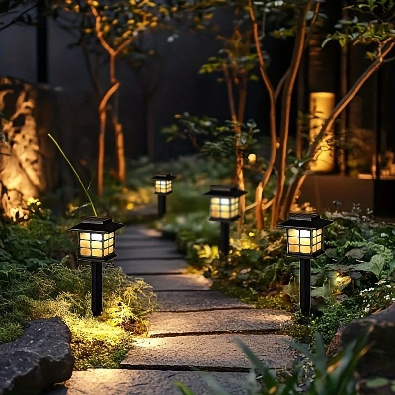4PCS LED Solar Pathway Lights Outdoor Lights Waterproof Lawn Lights Garden Landscape Courtyard Terrace Driveway Decorative Lighting3