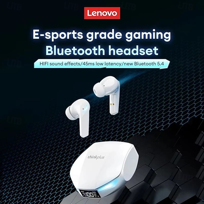 Lenovo XT53 Wireless Upgrade Bluetooth 5.4 Earphones Ultra Long Endurance Low Latency Gaming Headset LED Digital Display Earbuds2