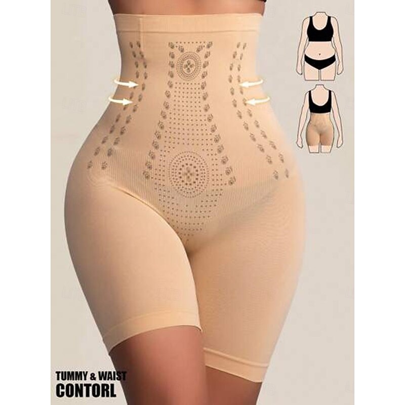 Women's Shapewear Shapewear Short High Waist Plain Elastic Waistband Soft Comfortable High Elasticity Yoga Cuticolor Grey Black Brown Summer Spring Slim Fit3