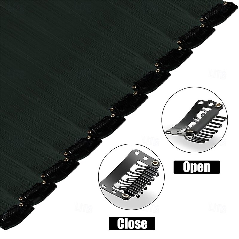 12 PCS Black Hair Extensions Clip in 22 Inch Colored Hair Extensions Party Highlights Long Straight Synthetic Hairpieces for Women Kids Girls3