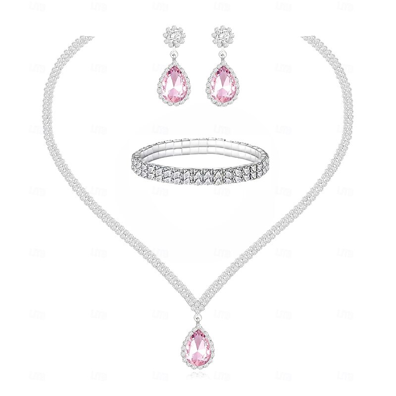 Bridal Jewelry Sets One-piece Suit Alloy 1 Necklace Earrings Necklace Women's Stylish Cute Joy Jewelry Set For Party4