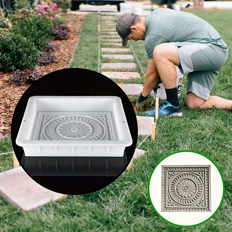 1pc Petal Design Plastic Cement Mold for DIY Walkway Stepping Stones Garden Road Courtyard Paving Mould Wall Tiles Colored Tiles