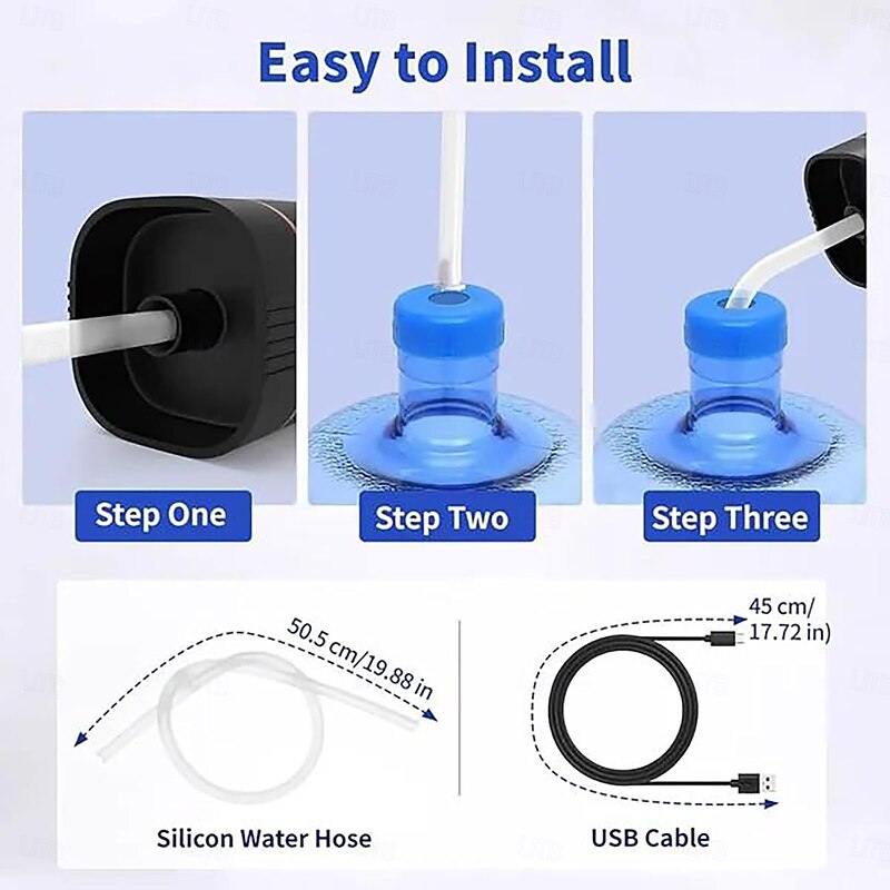 Foldable Electric Water Dispenser, USB Rechargeable Drinking Pump, Portable One-Touch Water Pump with Foldable Spout for Home, Office, Outdoor3