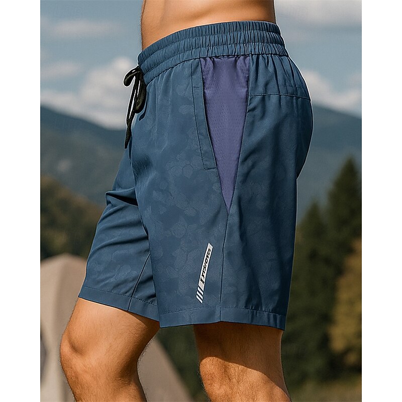 Men's Hiking Shorts Hiking Trousers Camouflage Summer Outdoor Regular Fit Waterproof Windproof Quick Dry Lightweight Shorts Elastic Waist Dark Grey Black Tennis Golf Running S M L XL XXL3