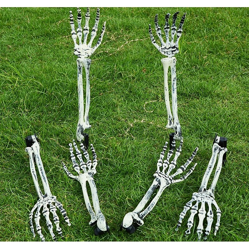 Halloween Decoration Simulation Hand Bone Skeleton Halloween Courtyard Insertion Ghost Hand Bone Ghost Festival Costume Prop