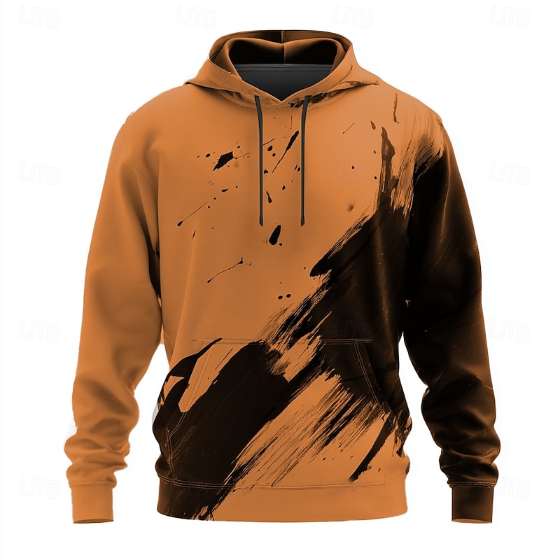 Men's Color Block Hoodies Sweatshirt Cool Party Long Sleeve Crew Neck Club Streetwear White Yellow Drawstring Plain Fall Winter Designer2