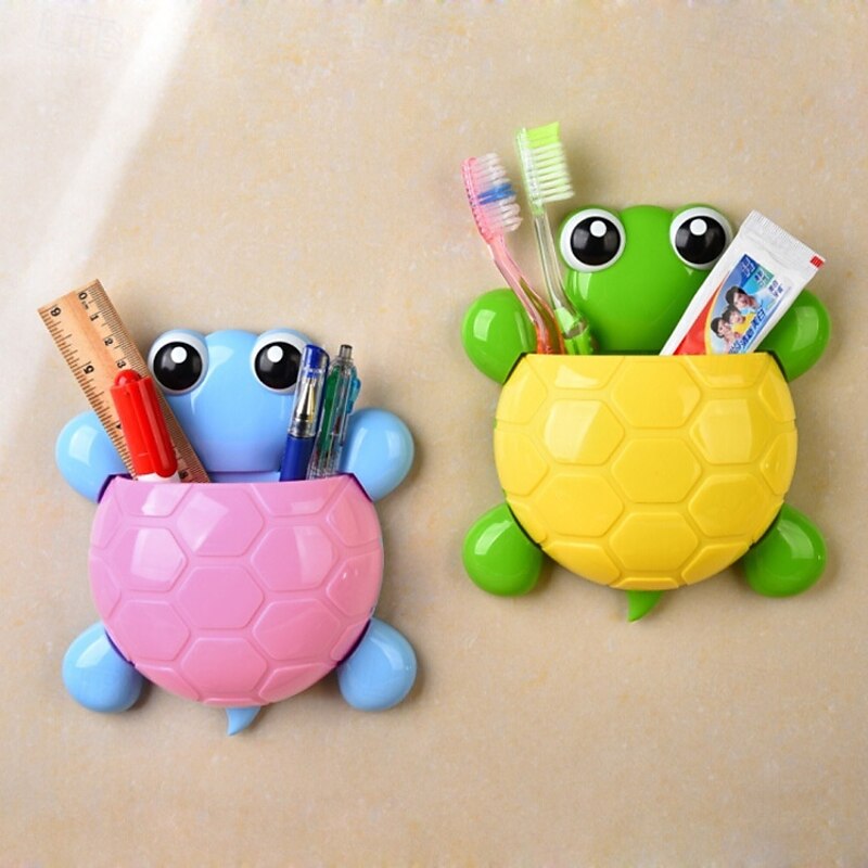 1pc Turtle Toothbrush Holder with Strong Suction Cup, Wall-Mounted Bathroom Organizer for Toothbrushes and Toothpaste Storage3