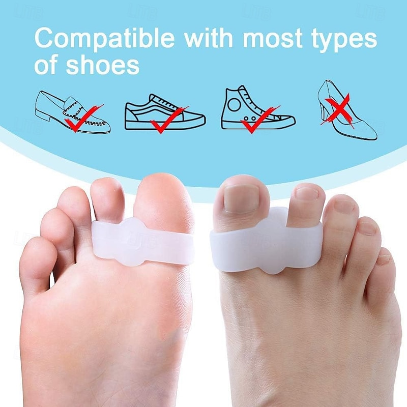6PCS Silicone Toe Covers and Separators, Soft Rebound Toe Protectors for Hammer Toes, Bunion Relief, Toe Deformities, Pain Soothing and Foot Care3