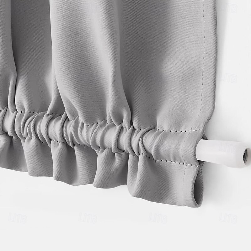 Blackout Window Curtains, Farmhouse Thermal Insulated Noise Reducing Privacy Faux Linen Patio/French/Glass Door Curtain Panel, 1 Panel3