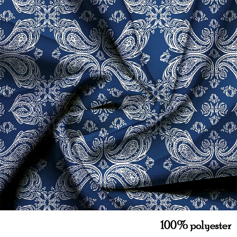 Men's Paisley Ethnic Shirt Summer Shirt Button Up Shirt Short Sleeve Vintage Retro Outdoor Vacation Dailywear Summer Spring Turndown 3D Print Collared Shirts Blue3