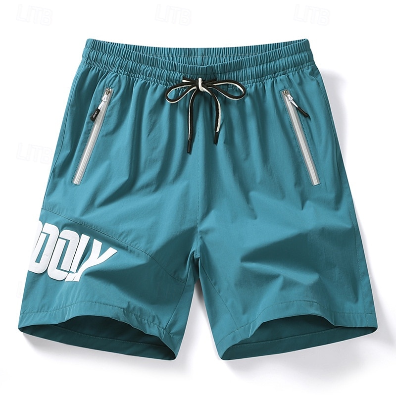 Men's Letter & Number Sports Shorts Tennis Shorts Drawstring Zipper Pocket Quick Dry Moisture Wicking Breathable Tennis Golf Pickleball Shorts Black Army Green Blue Tennis Clothing4