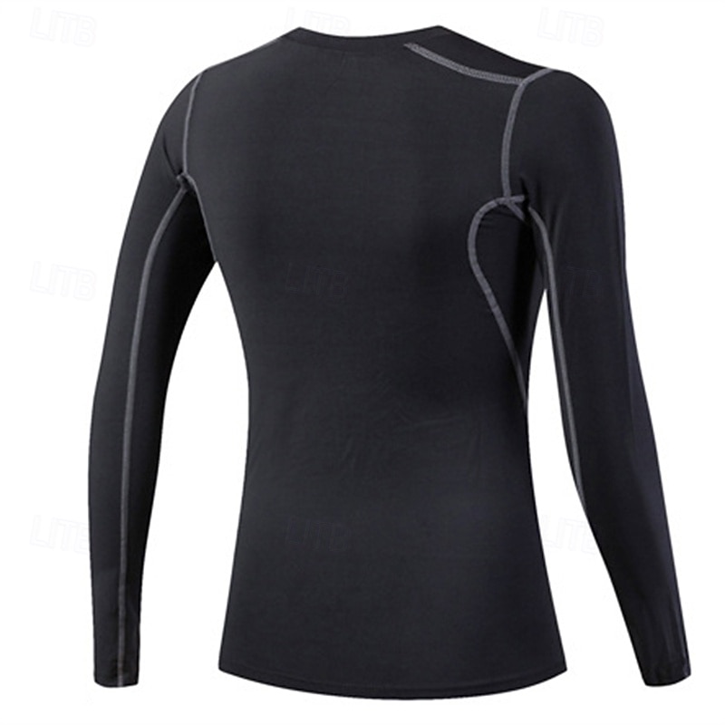 Women's Sports shirts Flat Neckline Stretchy Sweat-absorbent Tight Fit Long Sleeve Sports Solid Color Top For Pilates Gym Running Activewear2