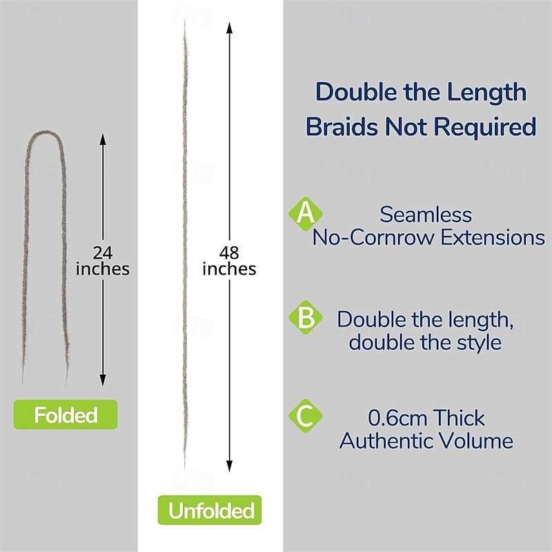 24 Inch Dreadlocks Extensions Hippie Locs Crochet Hair for Women 10 Strands Handmade Soft locs crochet locs Synthetic thin 0.6cm Double Ended Dreads Extensions2