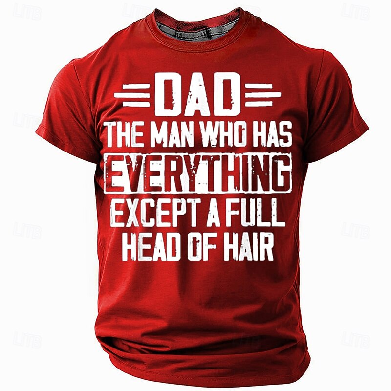 Men's Father T Shirt Short Sleeve T shirt 3D Print Crew Neck Shirt Fashion Daily Basic Street Casual Daily Black Red Blue Summer Spring Clothing Apparel S M L XL XXL XXXL3