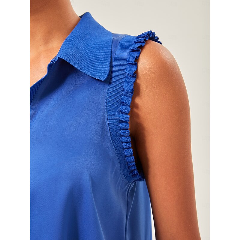 Ruffled Trim Collared Blouse3