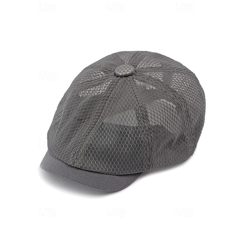 Men's Breathable Mesh Newsboy Hat – Lightweight Summer Flat Cap with Classic Ivy Style for Outdoor Activities and Casual Wear4