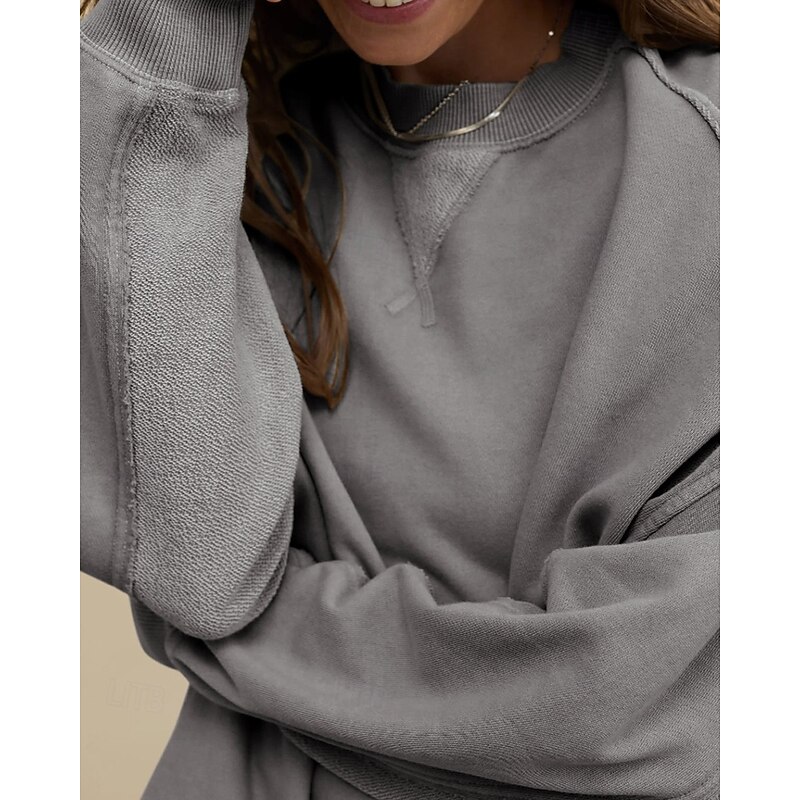 Women's Sweatshirt Track Top Pullover Split Long Sleeve Top Athleisure Fall Solid Colored Thermal Warm Windproof Tennis Golf Running Sportswear Activewear Dark Grey Apricot Wine Red4