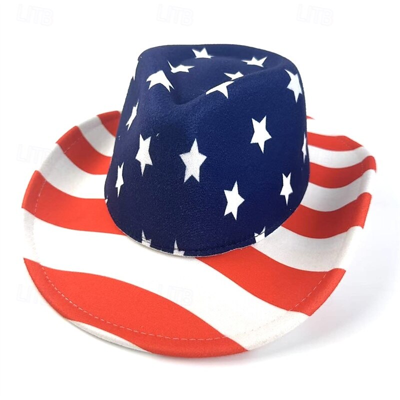 Men's Sun Hat Wild Brim Hat Red Blue Cotton Fashion Casual Daily Independence Day National Flag Sunscreen Breathable3