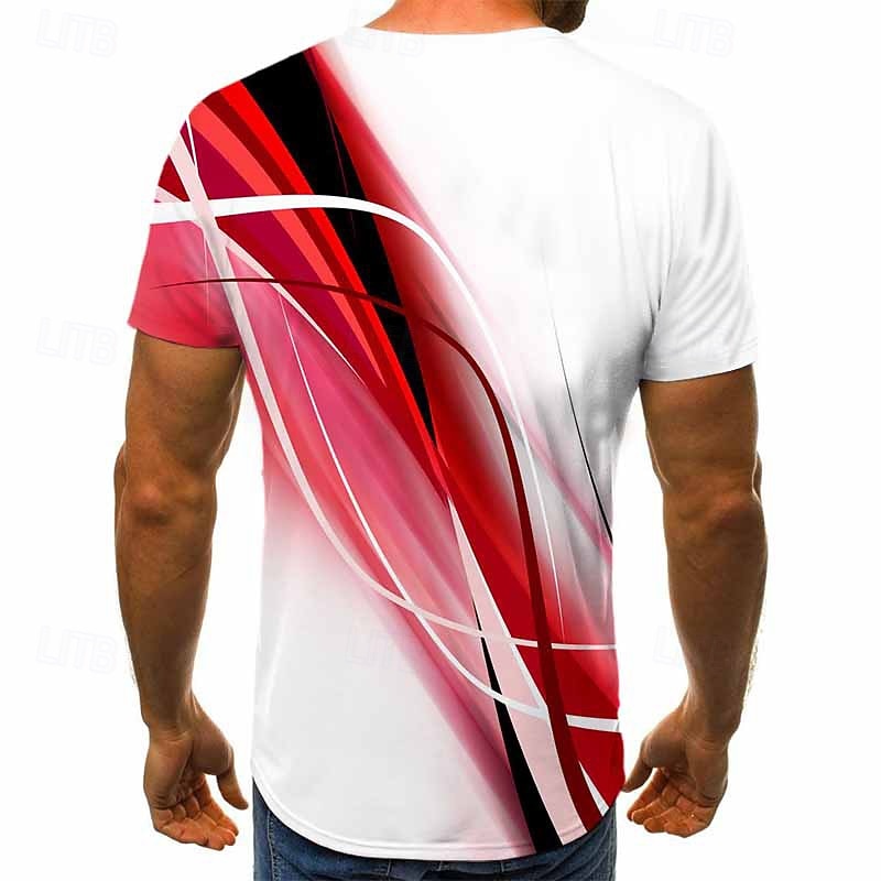 Men's Graphic Shirt T Shirt Short Sleeve T shirt 3D Print Round Neck Shirt Streetwear Daily Going out Yellow Red Blue Clothing Apparel Normal S M L XL XXL 3XL 4XL4