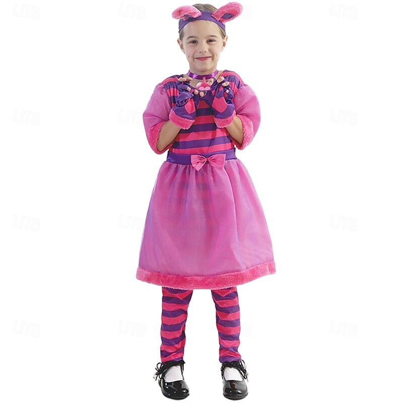 Alice in Wonderland Fairy Tale Queen of Hearts Venom The Cheshire Cat Dress Costume Storybook Characters Cosplay Movie Cosplay for Girls' Kid's Halloween Carnival World Book Day Performance2