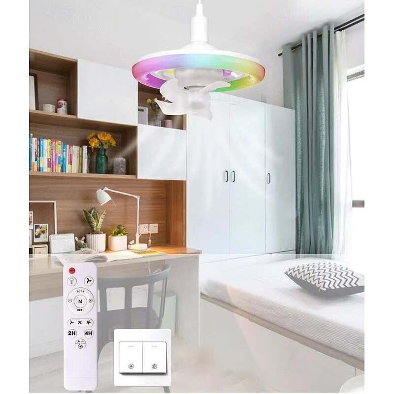 Rgb Full Color Bulb Dimmable Timing Led Fan Light Hanging Home Decoration Fan Light4