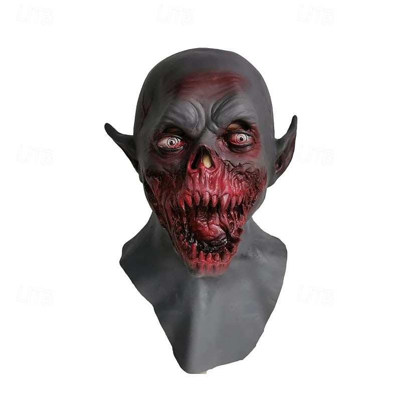 Halloween Vampire Zombie Mask For Adults Realistic Scary Costumes Latex Face Mask, Undead Horror Mask, Creepy Bloodthirsty Party Prop3