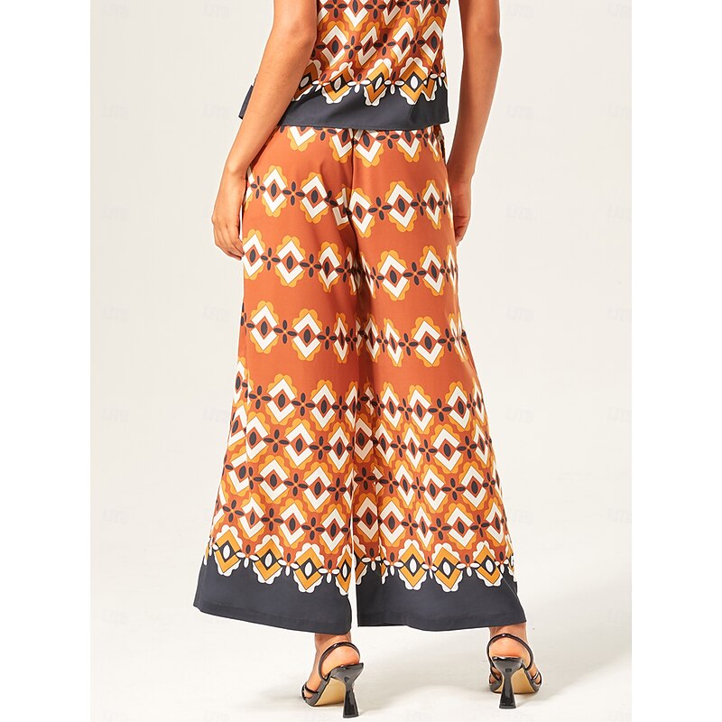 Geometric Rayon Wide-Leg Pants3