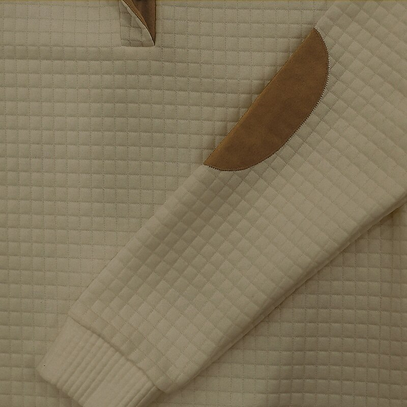 Men's Waffle Sweatshirt Sweatshirt Pullover Black White Green Khaki Gray Standing Collar Color Block Patchwork Tactical Sports & Outdoor Casual Streetwear Casual Athletic Spring Fall Clothing Apparel4