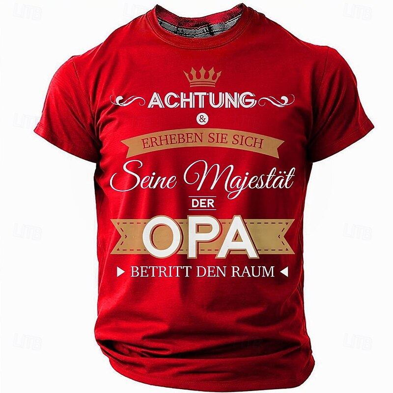 Men's Funny Graphic T-Shirt - 'Attention & Rise, His Majesty The Grandpa Enters The Room' Short Sleeve Family Gift4
