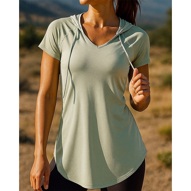 Women's Running Top Running Shirt Short Sleeve Tee Tshirt Solid Colored Quick Dry Lightweight Elastic Breathable Tennis Golf Running Sportswear Activewear Black White Pink