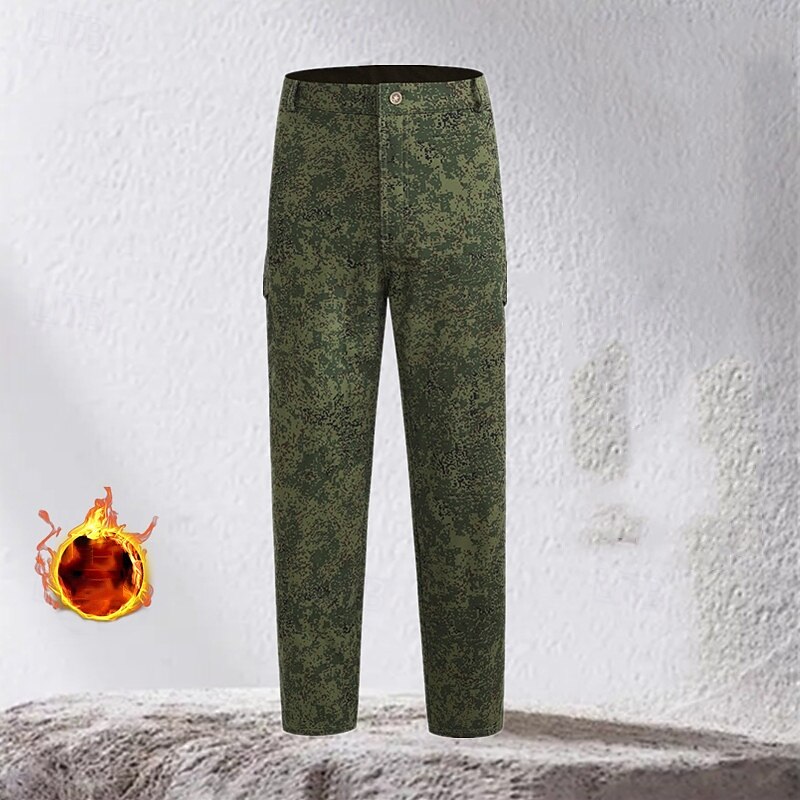 Men's Cargo Pants Hiking Pants Trousers Fleece Pants Camouflage Outdoor Regular Fit Waterproof Windproof Quick Dry Lightweight Pants / Trousers Pocket Elastic Waist Yellow Brown Camping / Hiking Golf4